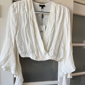 Bardot Cream Wrap Blouse